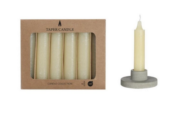 Potlood kaars créme 6 st.