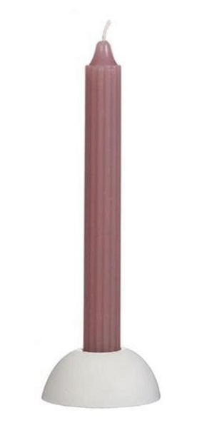 Potloodkaars geribbeld Mauve 4st.