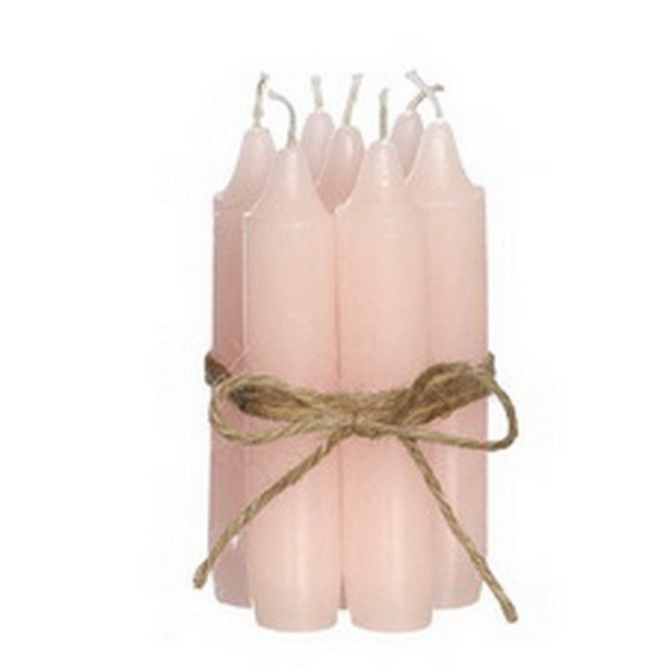 Potloodkaars White Pink 7st.