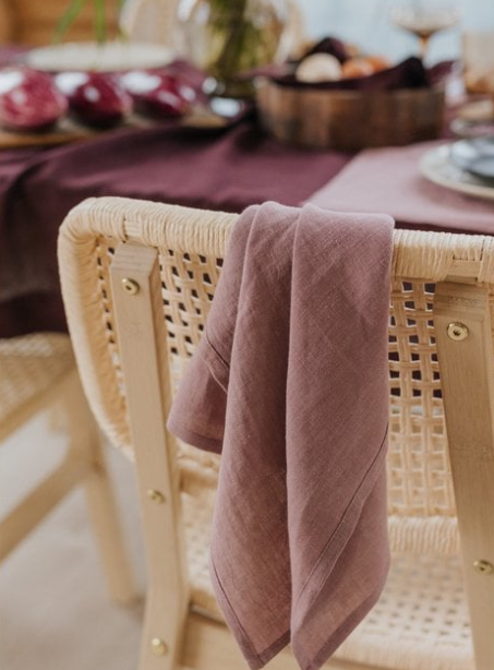 Keukenhanddoek Oud-roze Linnen